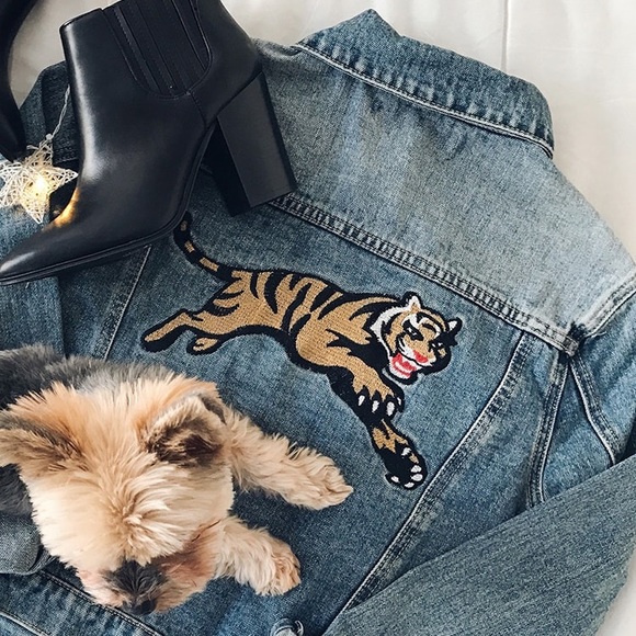 Forever 21 Embroidered Tiger Denim Jacket - Picture 1 of 8